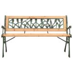 Vrtna klupa s jastukom Smeđa 116 x 54 x 73 cm boja drva - Slika 2