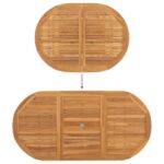 Vrtni set za objed 5 pcs Smeđa Čvrsto teak drvo - Slika 12