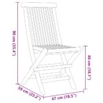 Vrtni set za objed 5 pcs Smeđa Čvrsto teak drvo - Slika 13