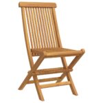 Vrtni set za objed 5 pcs Smeđa Čvrsto teak drvo - Slika 5