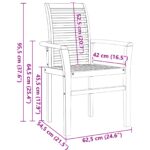 Vrtni set za objed 5 pcs Smeđa Čvrsto teak drvo - Slika 12
