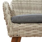 Vrtni set za objed 7 pcs Svijetlo siva poliratan - Slika 10