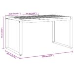 Vrtni set za objed 5 pcs Siva Čvrsto drvo akacije - Slika 12