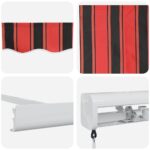 Skrovita tenda Crvena i Crna 300 x 250 cm Tkanina i Metal - Slika 8