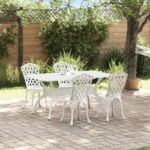 Vrtni set za objed 5 pcs Bijelo Aluminij - Slika 4