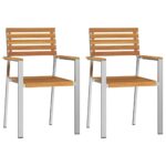 Vrtni set za objed 3 pcs Smeđa Čvrsto drvo akacije - Slika 6