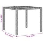 Vrtni set za objed 3 pcs Crna poliratan - Slika 11