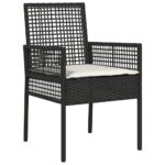Bistro set za vrt 3 pcs Crna poliratan - Slika 6