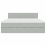 Krevet S LED lampica Svijetlo siva 180 x 200 cm Baršun - Slika 12