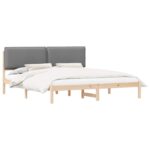 Krevetni okvir s tapiciranim uzglavljem Svijetlo siva - Slika 2