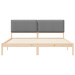 Krevetni okvir s tapiciranim uzglavljem Svijetlo siva - Slika 5