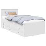 Krevet na dan Bijela i crna 100 x 200 cm Konstruirano drvo - Slika 2