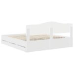 Krevetna konstrukcija Bijelo 200 x 200 cm Inženjersko Drvo - Slika 10