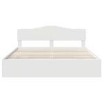 Krevetna konstrukcija Bijelo 200 x 200 cm Inženjersko Drvo - Slika 8