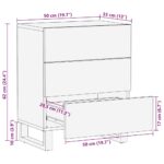 Noćni ormar Smeđa 50 x 33 x 62 cm Čvrsto drvo akacije - Slika 11