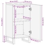 Komoda Smeđa 40 x 33 x 75 cm masivno drvo manga - Slika 11