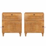 Noćni ormar Svijetlosmeđa 50 x 33 x 60 cm Čvrsto drvo akacije - Slika 10