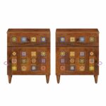 Noćni ormar s ladicama Smeđa 50 x 33 x 60 cm Čvrsto drvo manga - Slika 10