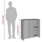 Ormarić za pohranu s policom Crna 100 x 36 x 102 cm Ratan - Slika 7