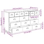 Komoda ASKIM Smeđa 79 x 40 x 133,5 cm Čvrsto borovo drvo - Slika 12