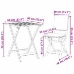 Bistro set 3 pcs Prirodna nafta Čvrsto drvo akacije - Slika 12
