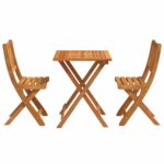 Bistro set 3 pcs Prirodna nafta Čvrsto drvo akacije - Slika 7