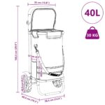 Kolica za kupovinu Crna 36,5 x 46,5 x 100,5 cm Oxford tkanina - Slika 10