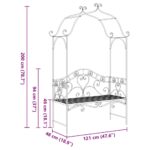 Vrtna klupa Antič White 121 x 48 x 200 cm Čelik - Slika 12