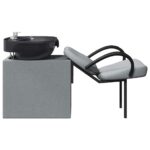 Stolica za šampon Svijetlo siva i crna 63 x 141 x 92 cm tkanina - Slika 5