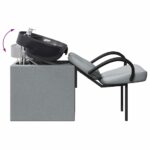 Stolica za šampon Svijetlo siva i crna 63 x 141 x 92 cm tkanina - Slika 8