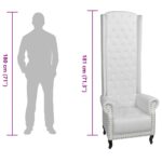 Fotelja sa Visokim Naslonom Bijela 77x65x181 cm - Slika 7