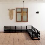 9-dijelna vrtna garnitura s jastucima boje meda od borovine