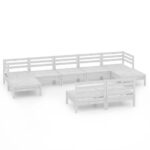 9-dijelna vrtna garnitura od masivne borovine siva - Slika 2