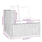 3-dijelna vrtna garnitura od poliratana s jastucima siva - Slika 8