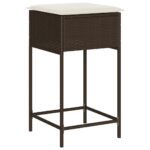 9-dijelni vrtni barski set s jastucima smeđi od poliratana - Slika 4