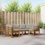 Set vanjskih sofa s jastukom 6 pcs Prirodna i krem