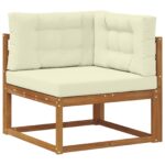 Set vanjskih sofa 7 pcs Prirodna Čvrsto drvo akacije - Slika 6