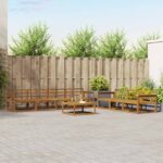 Set vanjskih sofa 8 pcs Prirodna Čvrsto drvo akacije