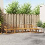 Set vanjskih sofa 5 pcs Prirodna Čvrsto drvo akacije