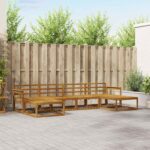 Set vanjskih sofa 6 pcs Prirodna Čvrsto drvo akacije