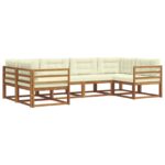 Set vanjskih sofa 6 pcs Prirodna Čvrsto drvo akacije - Slika 2