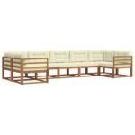 Set vanjskih sofa 7 pcs Prirodna Čvrsto drvo akacije - Slika 2
