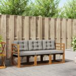 Set vanjskih sofa s jastukom 3 pcs Prirodna i krem