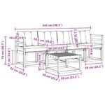 Set vanjskih sofa s jastukom 5 pcs Prirodna i krem - Slika 8