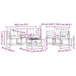 Set vanjskih sofa s jastukom 6 pcs Prirodna i krem - Slika 8