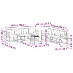 Set vanjskih sofa s jastukom 9 pcs Prirodna i krem - Slika 8