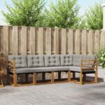 Set vanjskih sofa s jastukom 5 pcs Prirodna i krem