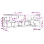 Set vanjskih sofa s jastukom 5 pcs Prirodna i krem - Slika 8