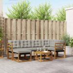 Set vanjskih sofa s jastukom 7 pcs Prirodna i krem