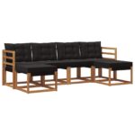 Set vanjskih sofa s jastukom 6 pcs Prirodna i krem - Slika 2
